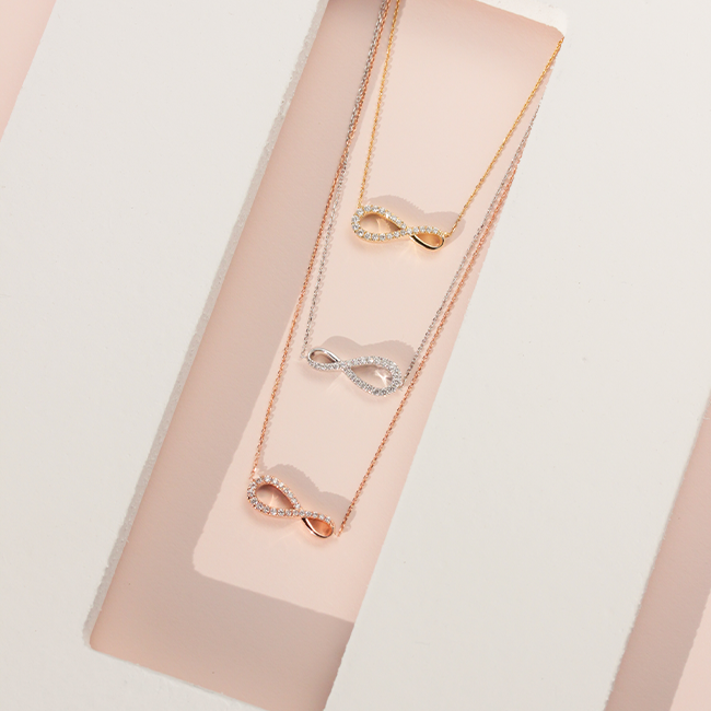 Infinity diamond necklace